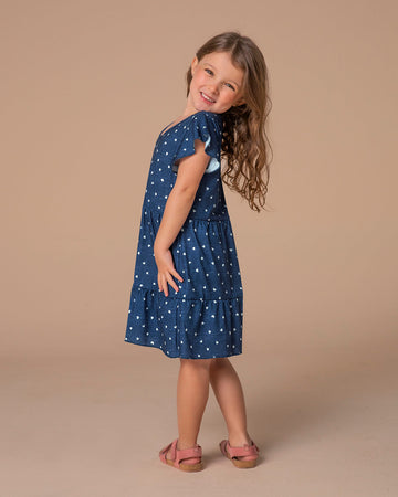 Vestido para niña con mangas con vuelo en borde#color_086-corazones