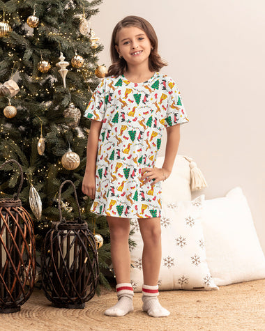 Batola corta infantil con cuello redondo#color_014-estampado-navidad