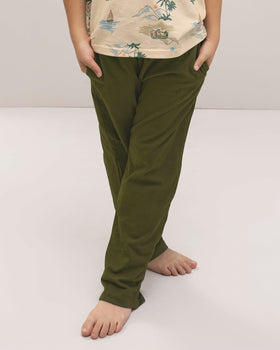 Pantalón largo con elástico en cintura para niño#color_603-verde