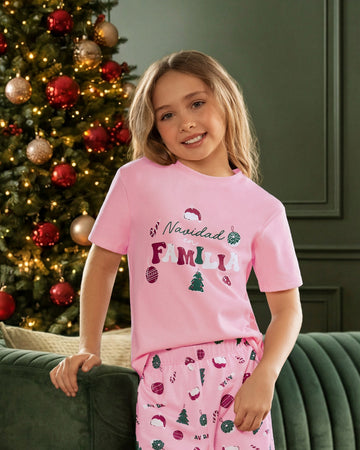 Camiseta infantil básica de manga corta#color_c68-rosado