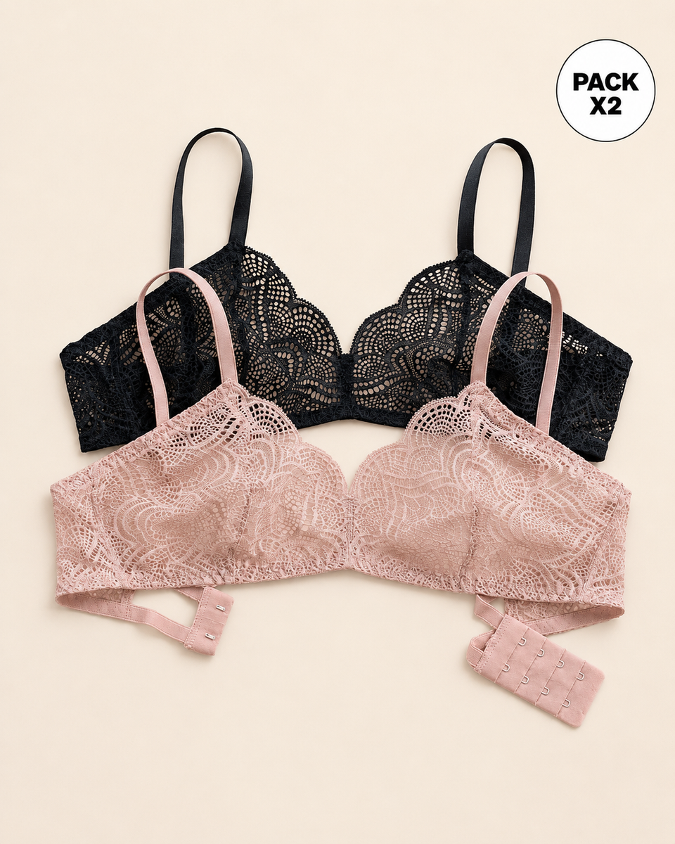 Paquete x 2 bralettes desestructurados y ligeros