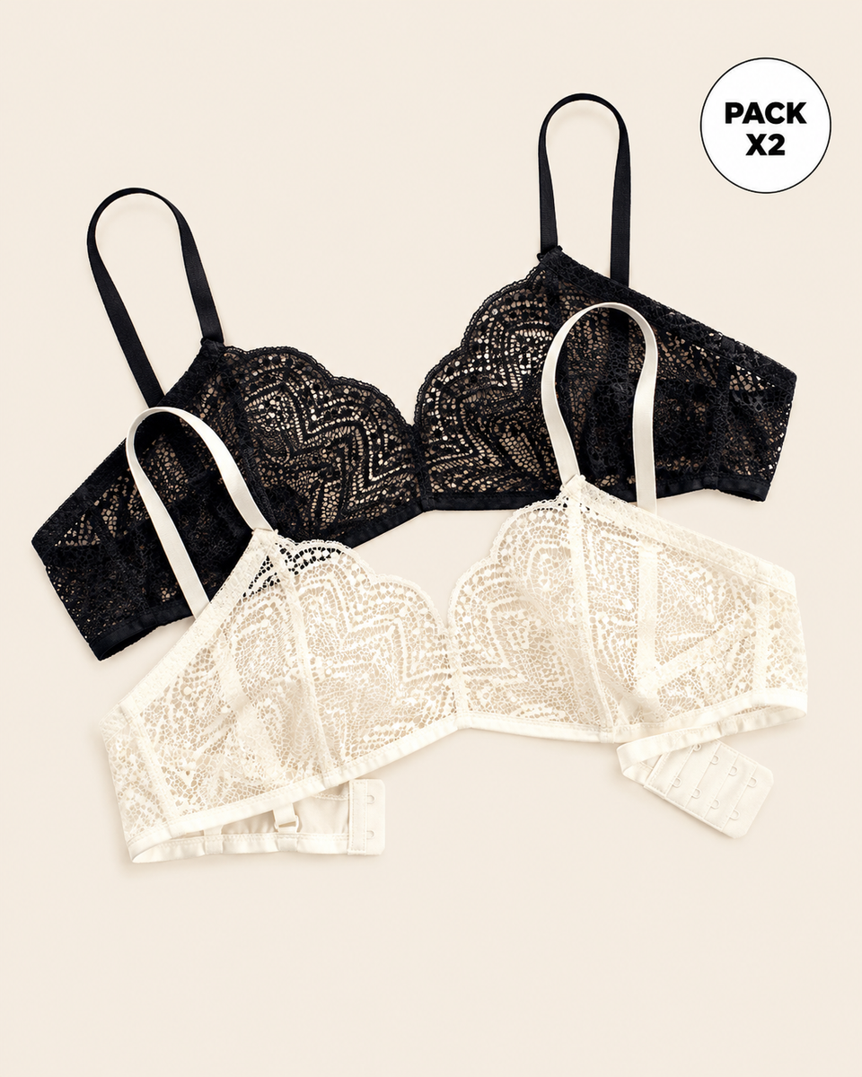 Paquete x 2 bralettes desestructurados y ligeros