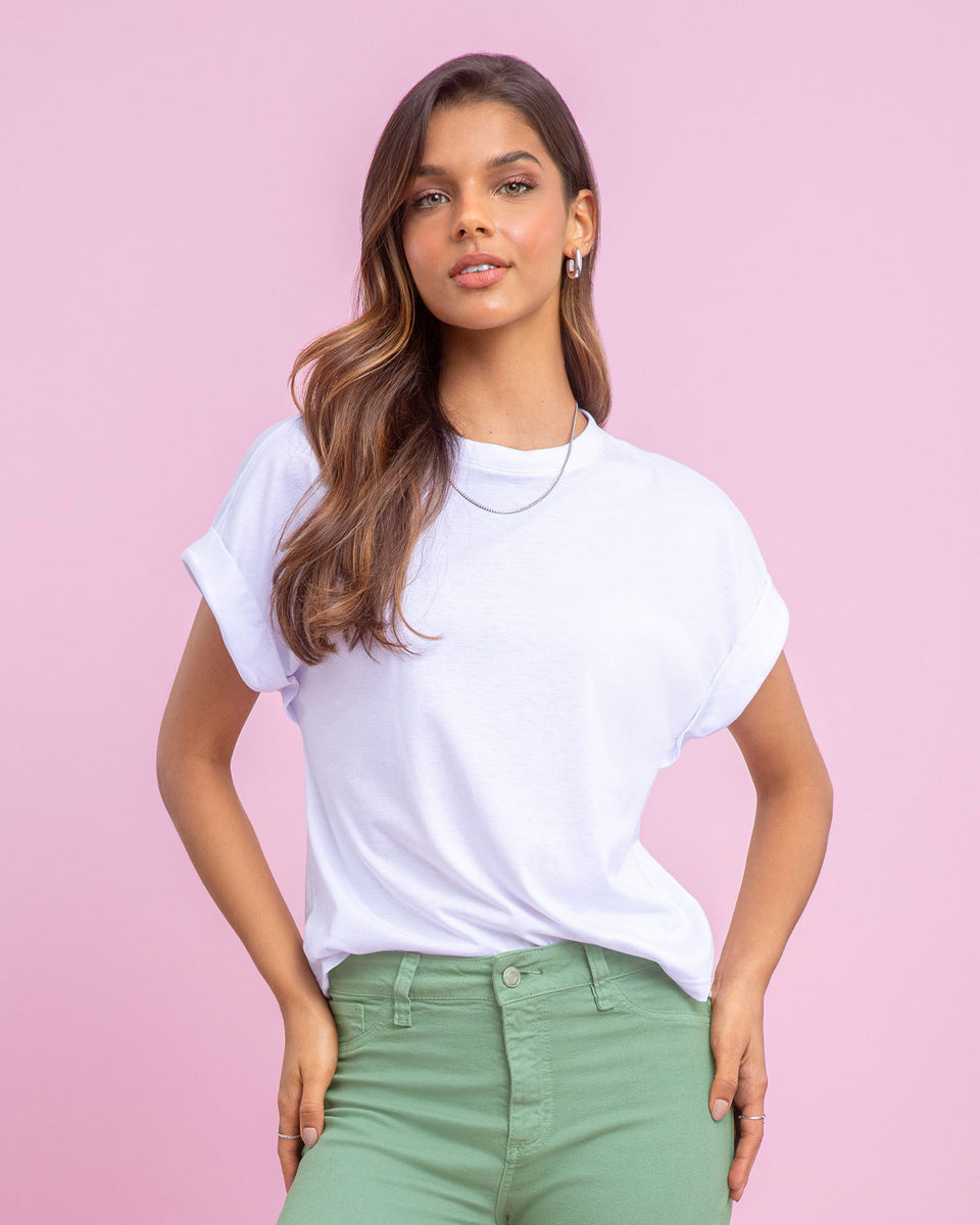 Camiseta con cuello redondo
