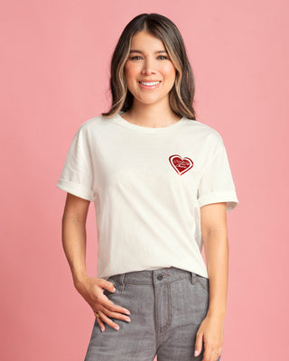 Camiseta básica manga corta con estampado#color_018-marfil