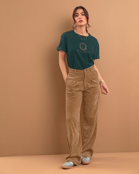 Camiseta básica manga corta con estampado#color_171-verde
