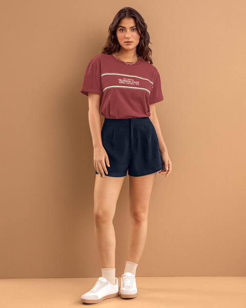 Camiseta básica manga corta con estampado#color_221-terracota