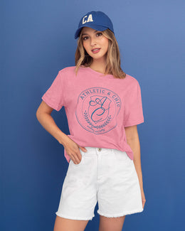 Camiseta básica manga corta con estampado#color_301-rosado