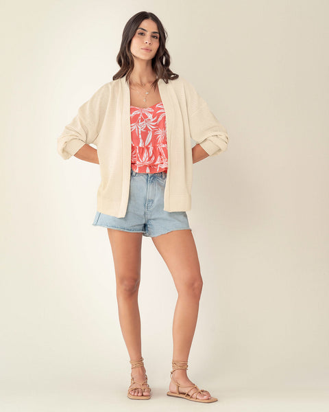 Blusa tiritas con escote en V y vuelo en bordes#color_104-fondo-coral