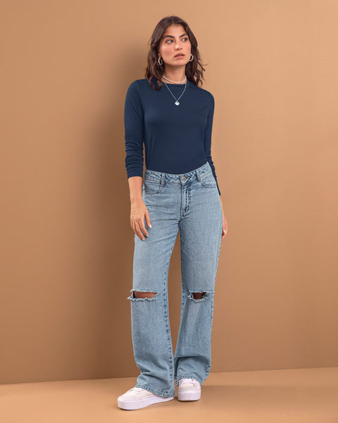 Camiseta manga larga silueta crop#color_540-azul-oscuro