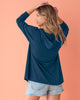 Camiseta abierta manga larga con capucha y mangas en la misma tela#color_294-azul