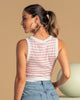 Camiseta crop top con cuello redondo y manga sisa#color_035-rayas-rosa