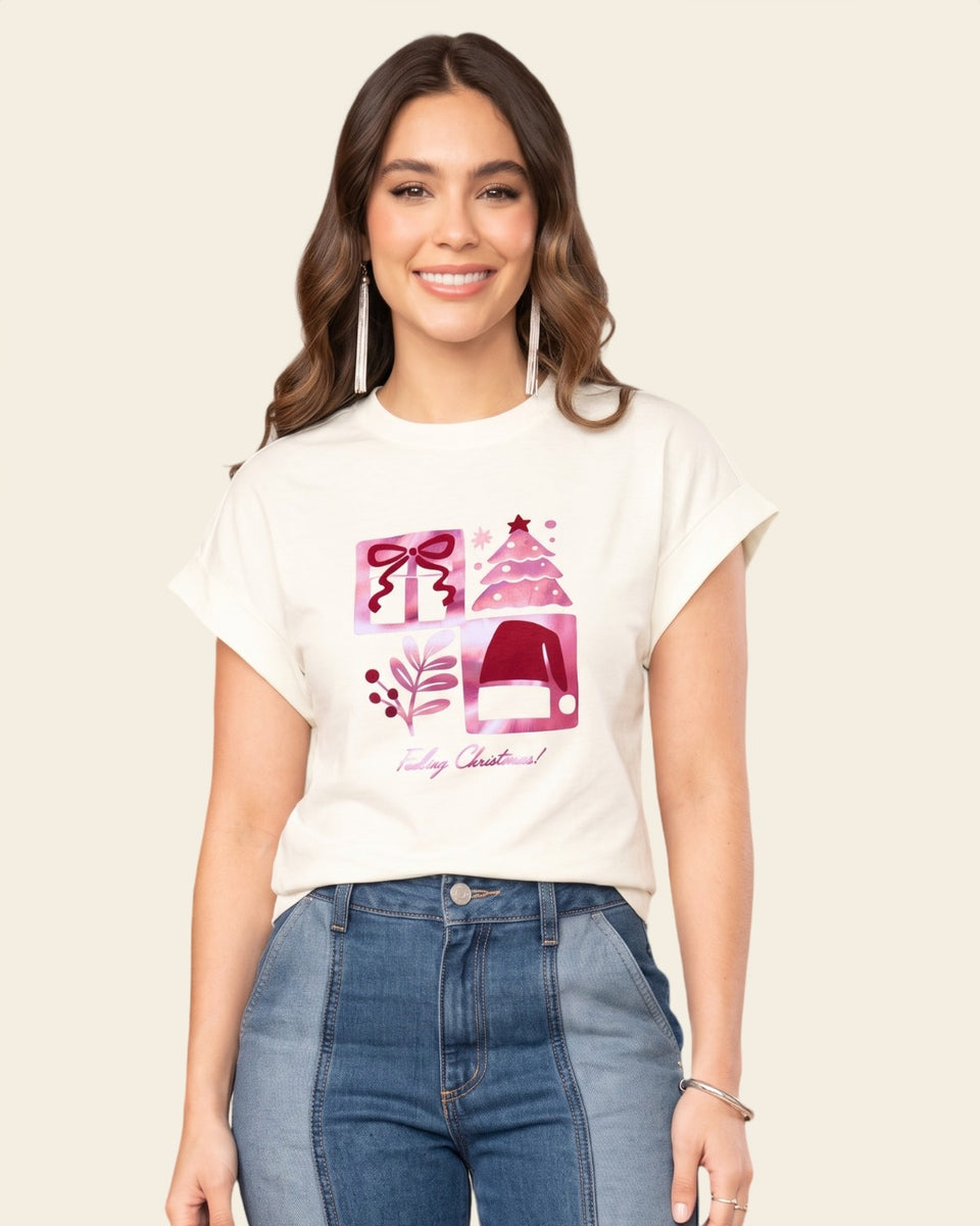 Camiseta con estampado localizado en el frente