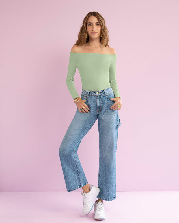 Jeans bota recta con bolsillos y pretina funcional#color_141-indigo