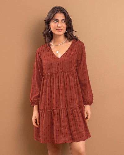 Vestido con corte tipo farol#color_349-vino