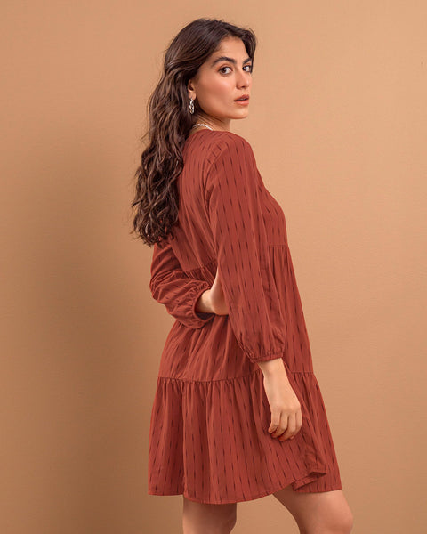 Vestido con corte tipo farol#color_349-vino