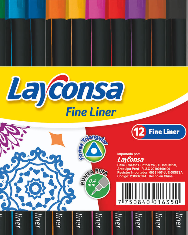 Marcadores fine liner layconsa triangular estuche x 12#color_000-surtido-marcadores