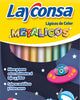 Lápiz colores metálicos largos x 10 triangular layconsa#color_000-surtido-lapices