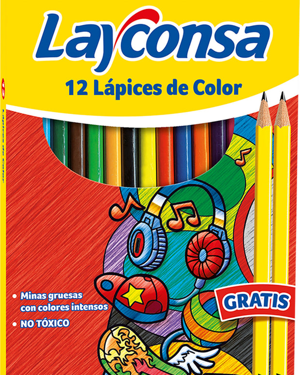 Lápiz color Layconsa largos x12 triangular#color_001-surtido