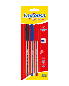03 Bolígrafos L-036 Fine Azul/Negro/Rojo Blister#color_001-surtido