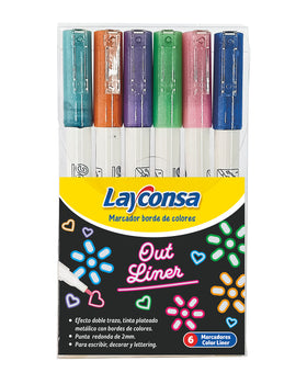 Marcadores outliner color liner Layconsa Est.x6#color_001-surtido