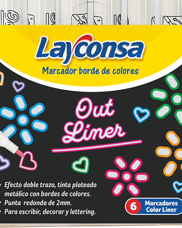 Marcadores outliner color liner Layconsa Est.x6#color_001-surtido