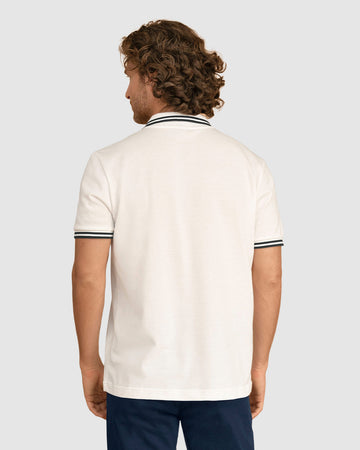 Camiseta tipo polo con cuello y mangas tejidas#color_018-blanco