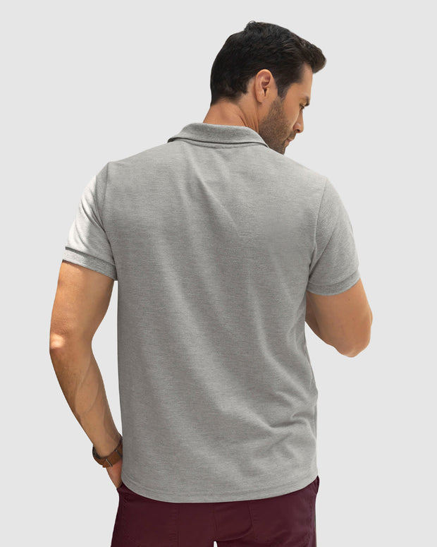 Camiseta tipo polo con bordado en frente#color_245-gris-jaspe
