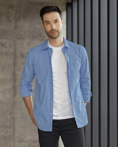 Camisa manga larga para hombre#color_196-azul