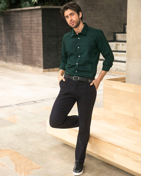 Camisa manga larga para hombre#color_636-verde