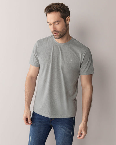Camiseta manga corta con logo bordado en frente#color_072-gris-jaspe