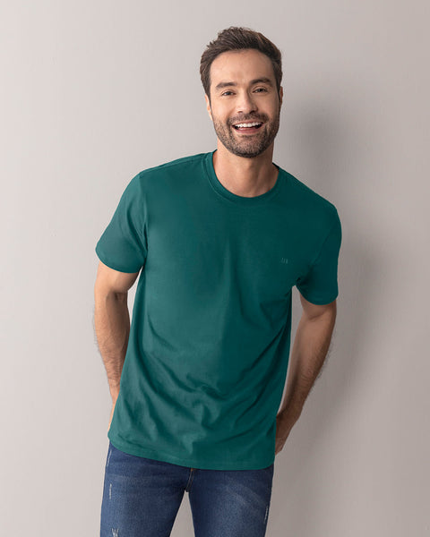 Camiseta manga corta con logo bordado en frente#color_171-verde