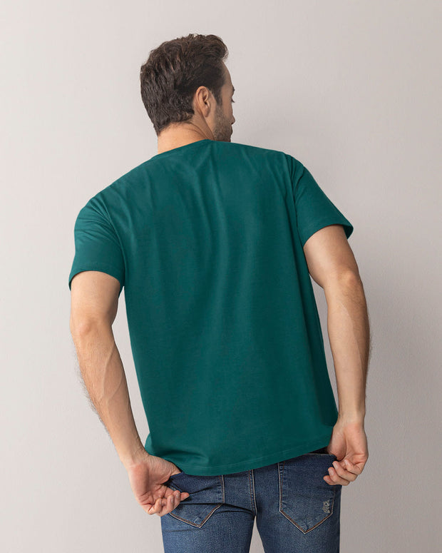 Camiseta manga corta con logo bordado en frente#color_171-verde