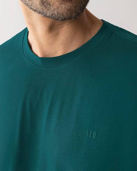 Camiseta manga corta con logo bordado en frente#color_171-verde