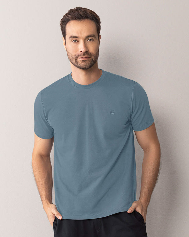 Camiseta manga corta con logo bordado en frente#color_502-azul