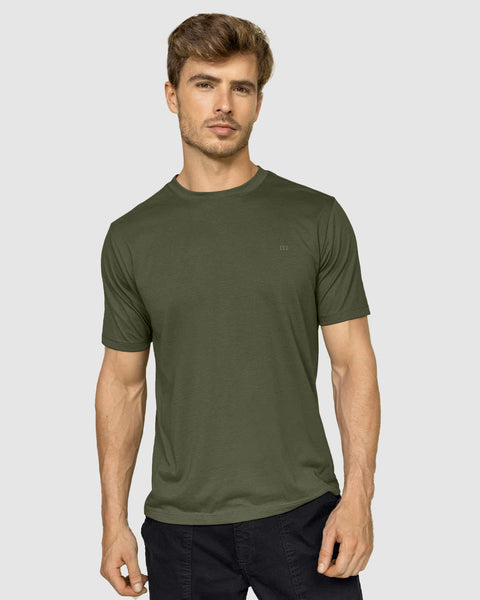 Camiseta manga corta con logo bordado en frente#color_601-verde-militar