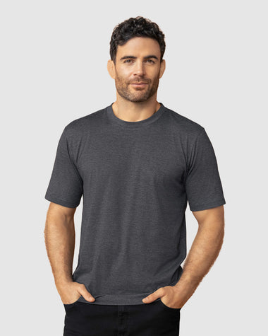 Camiseta manga corta con logo bordado en frente#color_c11-negro-jaspe