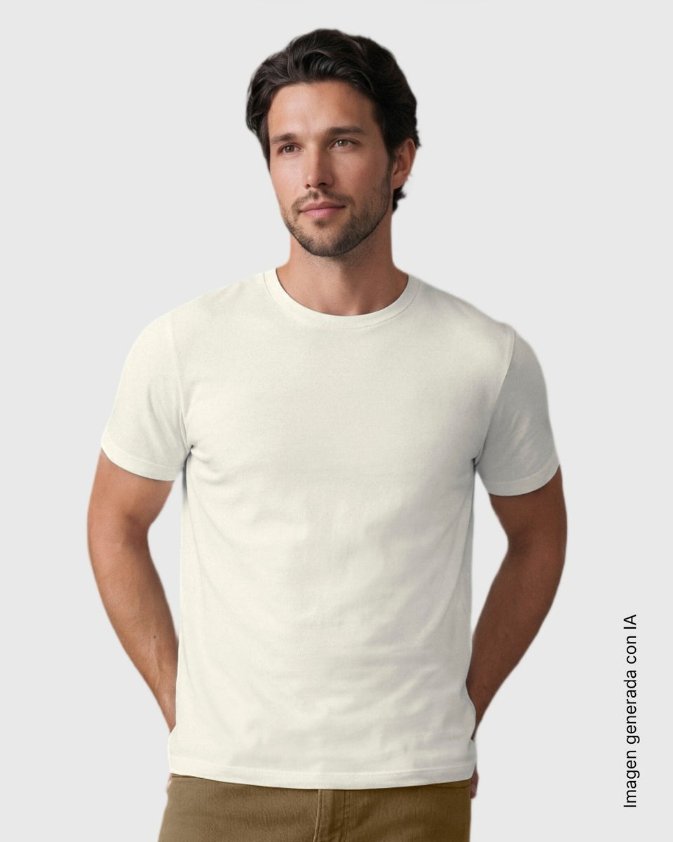 Camiseta manga corta semiajustada con estampado localizado