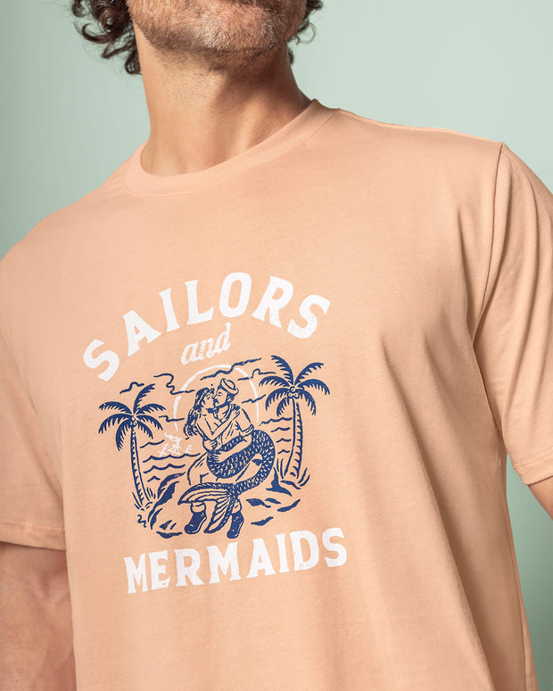 Camiseta manga corta con estampado localizado y cuello redondo#color_279-coral