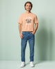 Camiseta manga corta con estampado localizado y cuello redondo#color_279-coral