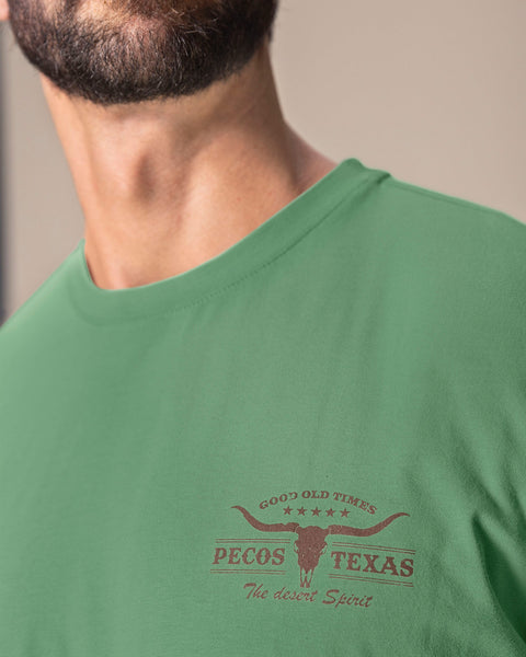 Camiseta manga corta con estampado localizado y cuello redondo#color_601-verde-manzana