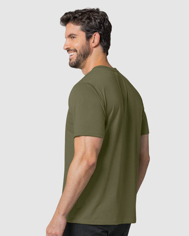 Camiseta manga corta con estampado localizado y cuello redondo#color_a91-verde-militar