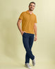 Camiseta tipo polo con botones  funcionales  con mangas y cuello tejido#color_113-mostaza