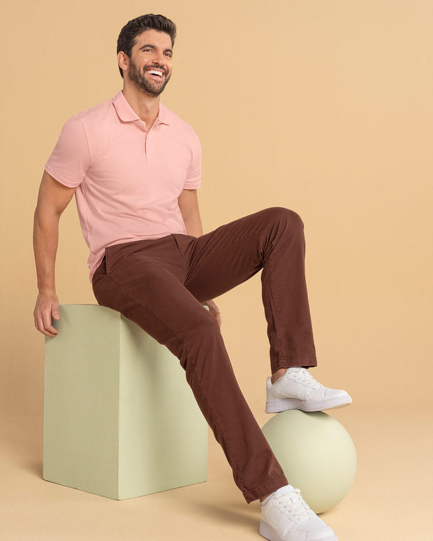 Camiseta tipo polo con botones  funcionales  con mangas y cuello tejido#color_120-rosado