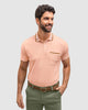 Camiseta tipo polo con botones  funcionales y bolsillo decorativo#color_270-mandarina