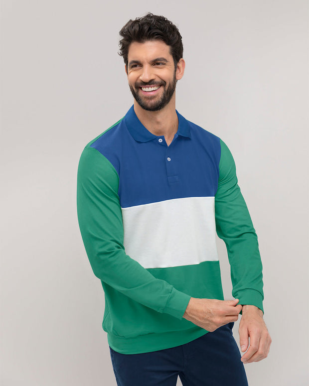 Camiseta  manga  larga con franjas de color#color_249-bloques-verde