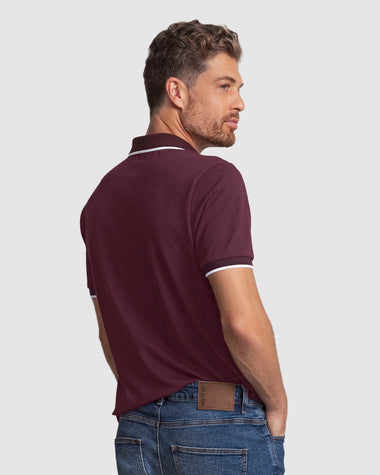 Camiseta tipo polo bloque de color#color_059-azul-vino