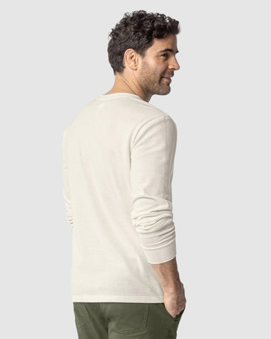 Camiseta manga larga elaborada en tela con textura#color_018-marfil