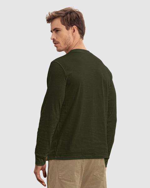 Camiseta manga larga cuello henley#color_a91-verde-militar