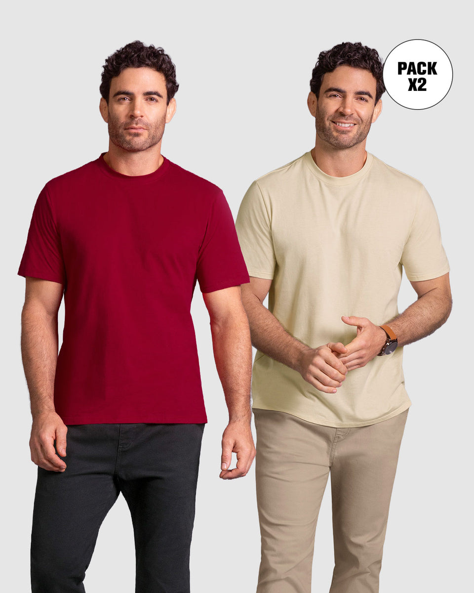 Paquete x2 camisetas manga corta básicas