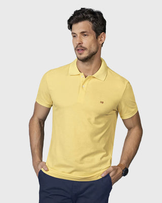 Camiseta polo manga corta con botones funcionales#color_019-amarillo-pastel